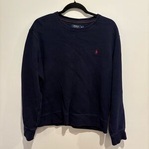 Navy polo crew neck sweater